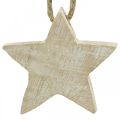 Floristik24 Décorations de sapin de Noël étoile en bois naturel, blanchi 5cm 36pcs