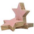 Floristik24 Étoiles de décoration en bois étoiles décoration de Noël rose brillant Ø5cm 8pcs