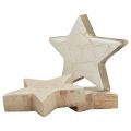 Floristik24 Étoiles en bois étoiles décoratives or blanc bois craquelé Ø5cm 8pcs