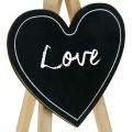 Floristik24 Planche de bois, décoration de mariage, coeur de tableau de craie, décoration Saint Valentin, planche de décoration 6pcs