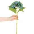 Fleur d'hortensia artificielle, bleu-vert, tige décorative unique, 53 cm | Floristik24.be