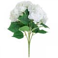 Floristik24 Bouquet déco hortensia blanc fleurs artificielles 5 fleurs 48cm