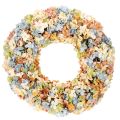 Floristik24 Couronne d'hortensias artificiels, colorée, pour porte et mur, 55 cm