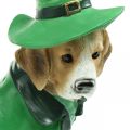 Floristik24 Beagle en chapeau St. Patrick&#39;s Day Dog in Suit Garden Decor Hound H24.5cm