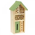 Floristik24 Maison d&#39;insectes de jardin en bois vert d&#39;aide à la nidification d&#39;hôtel d&#39;insecte H26cm