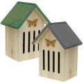 Floristik24 Hôtel à insectes en bois, maison à insectes, aide à la nidification papillon H21,5cm