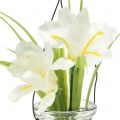 Floristik24 Iris White en verre pour suspendre H21,5cm