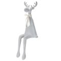 Floristik24 Figurine décorative d'élan floqué avec nœud, à poser sur une étagère, 80 cm