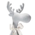 Figurine décorative d'élan floqué avec nœud, à poser sur une étagère, 80 cm | Floristik24.be