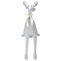 Figurine décorative d'élan floqué avec nœud, à poser sur une étagère, 80 cm | Floristik24.be
