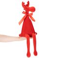 Figurine décorative d'élan avec nœud, assis, floqué, à poser sur une étagère, 54 cm | Floristik24.be