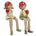 Floristik24 Étagère tabouret figurines décoratives garçon et fille champignon enfants 2pcs