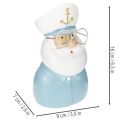 Figurine de capitaine, décor maritime avec lunettes et chapeau, 16 cm | Floristik24.be