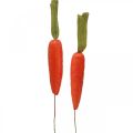 Floristik24 Déco carottes, décorations de Pâques, carottes sur fil, légumes artificiels orange, vert H11cm 36p