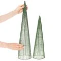 Cônes à fleurs en métal vert, pour compositions florales, 62 cm, lot de 2 | Floristik24.be