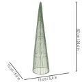 Cônes à fleurs en métal vert, pour compositions florales, 62 cm, lot de 2 | Floristik24.be