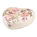 Floristik24 Coeur décoratif en céramique avec roses en faïence pour la table 10,5cm