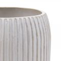 Floristik24 Vase en céramique à rainures Vase en céramique blanche Ø13cm H20cm