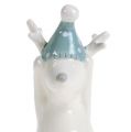 Floristik24 Figurine en céramique renne 11cm, 12cm blanc 2pcs