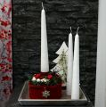 Floristik24 Sapin de Noël blanc, bois brun 21cm 4pcs