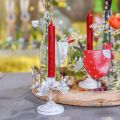 Floristik24 Décoration de bougie, ressort, bougeoir à fleurs, décoration en métal pour le mariage