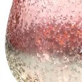 Floristik24 Lanterne en verre, photophore, décoration de table, bougie en verre rose/argent Ø15cm H15cm