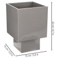 Pot de fleurs cubique gris avec socle pour une décoration moderne, 22 cm | Floristik24.be