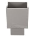 Pot de fleurs cubique gris