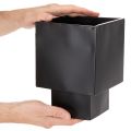 Pot de fleurs cubique noir avec socle, style moderne, 22 cm | Floristik24.be