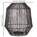 Bougeoir noir, lanterne décorative, panier en fil de fer, Ø 24 cm, H 28 cm | Floristik24.be