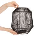 Bougeoir noir, lanterne décorative, panier en fil de fer, Ø 24 cm, H 28 cm | Floristik24.be