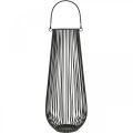 Floristik24 Bougeoir lanterne décorative noire avec anse Ø22cm H52cm