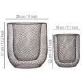 Bougeoir en fil de fer noir, Ø 28,5/18 cm, lot de 2 | Floristik24.be