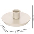 Bougeoirs ronds couleur crème pour bougies coniques, décoration de table, 10 cm, lot de 2 | Floristik24.be