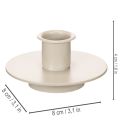 Bougeoir en métal beige mat, petit bougeoir pour bougies coniques, 8 cm, lot de 3 | Floristik24.be