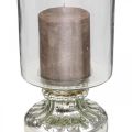 Floristik24 Lanterne verre bougie verre aspect antique argent Ø13cm H24cm