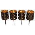 Bougeoir couronne de l'Avent à coller noir doré Ø6cm 4pcs | Floristik24.be