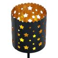 Bougeoir couronne de l'Avent à coller noir doré Ø6cm 4pcs | Floristik24.be