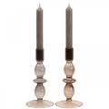 Floristik24 Chandelier en verre chandelier bâton chandelier 18.5cm 2pcs