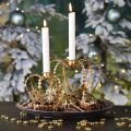 Floristik24 Couronne avec bougeoir, décoration pour Noël, décoration métal, couronne décorative dorée Ø19.5cm H16cm