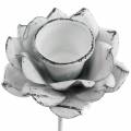 Floristik24 Bougeoir fleur à coller métal blanc Ø6×10cm