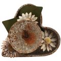 Floristik24 Bougeoir métal coeur avec fleurs photophore vintage rouille 14×13cm
