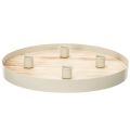 Floristik24 Plateau rond en bois pour quatre bougies coniques, 30 cm