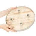 Plateau rond en bois pour quatre bougies coniques, 30 cm | Floristik24.be