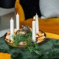 Floristik24 Assiette bougie, bol couronne de l&#39;Avent, décoration de Noël doré aspect antique Ø30cm