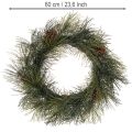 Couronne artificielle de branches de pin avec pommes de pin 60 cm | Floristik24.be