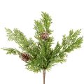 Floristik24 Branche de pin artificielle avec pommes de pin enneigées, 28 cm, lot de 6