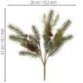 Branche de sapin artificielle décorée d'un cône, 41 cm | Floristik24.be