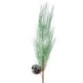 Floristik24 Branche de pin artificielle vert pailleté avec cônes L55cm