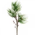 Floristik24 Branche décorative Branche de pin artificielle avec baies vertes, rouges 58cm